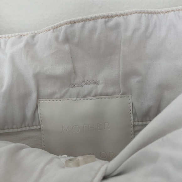 MOTHER The Greaser Paperbag Belted Waist Straight-Leg Jeans in Chalk White - Picture 5 of 8